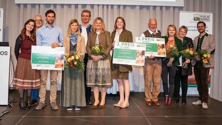 Gruppenfoto der Gewinner des Innovations-Markentag 2022 | © Daniel Gollner / Urlaub am Bauernhof